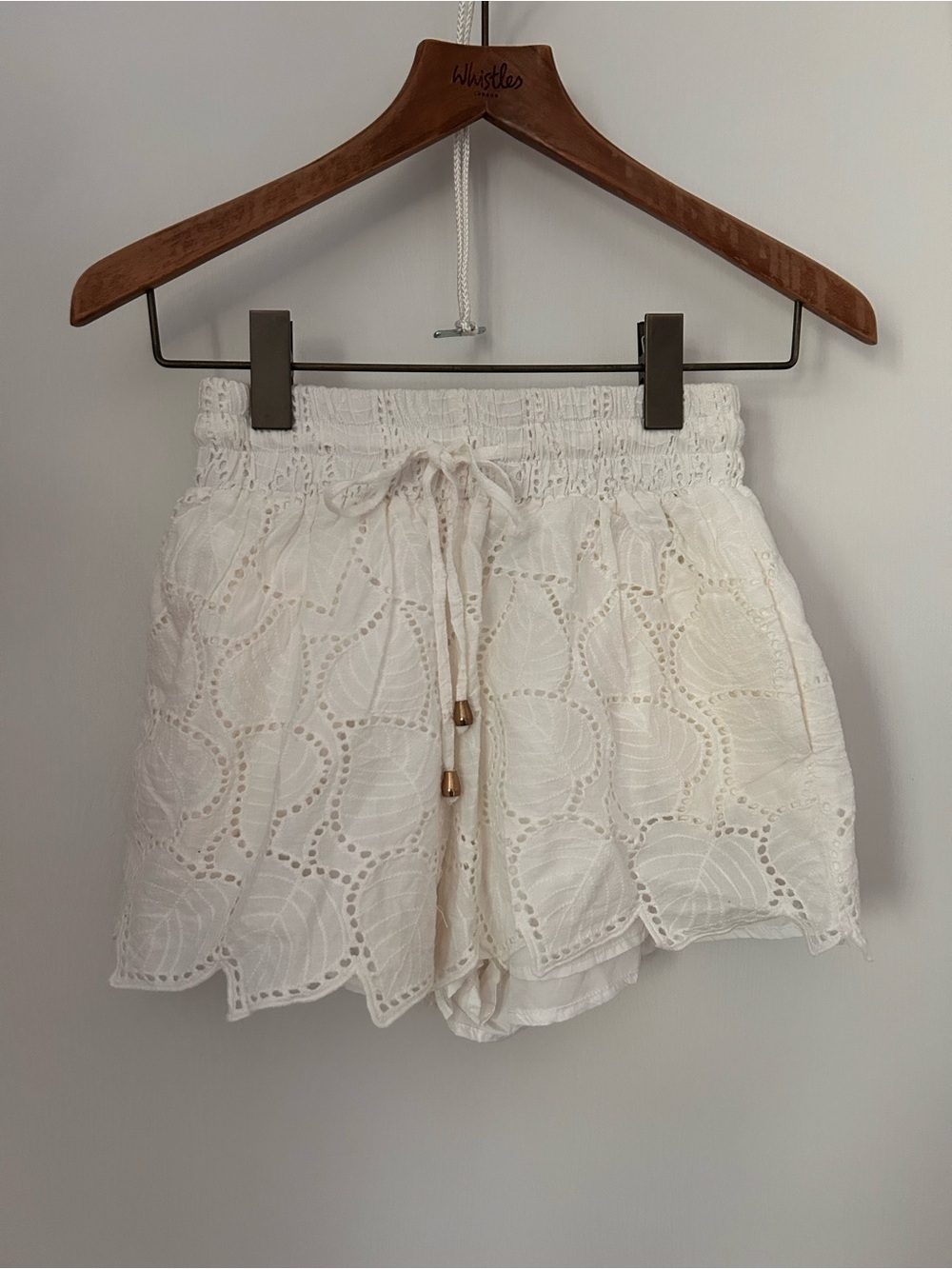 bishop + young White Eyelet High-Waist Shorts